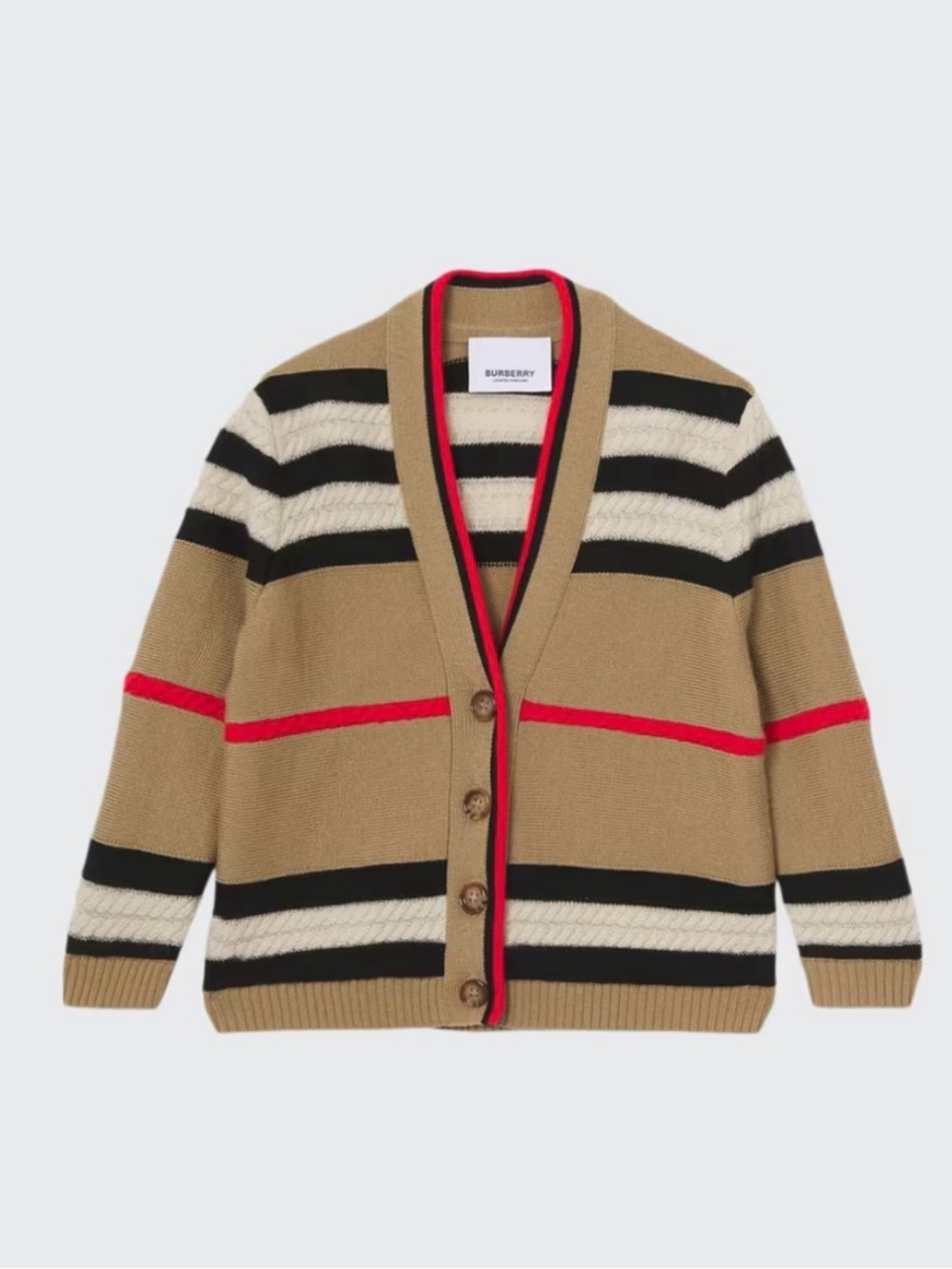 Burberry Leeta Icon Stripe Rib Knit Cardigan size 4T authentic